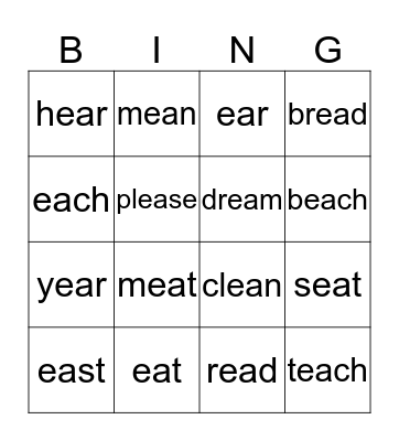 ea Bingo Card