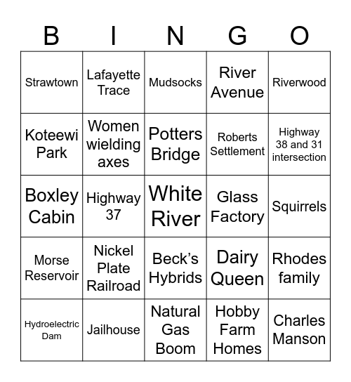 ACTS Fall BINGO Card