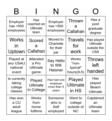 Charlotte Ultimate Bingo Card