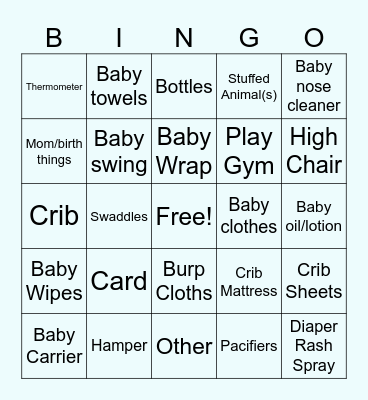 Baby Bingo Card