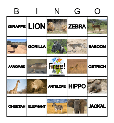 Captain Clive's African Safari Bingo Card