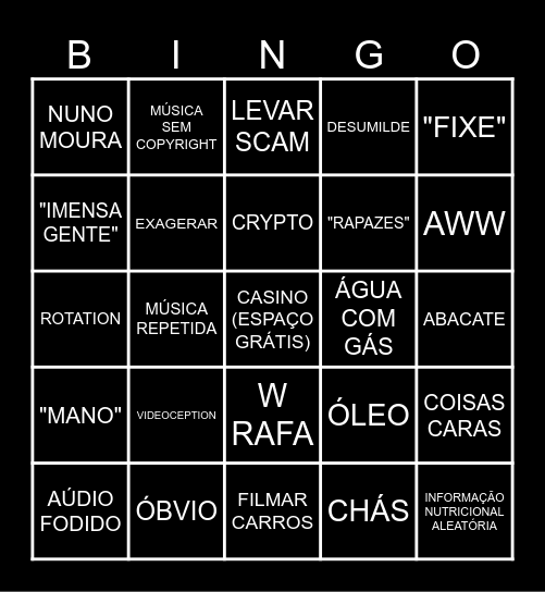 WINDOH Bingo Card