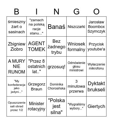 PATOSTREAMY 28/11/2023 Bingo Card