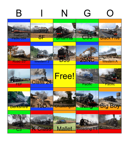 20th Century Steam Bingo Card