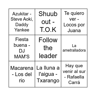 BINGO MUSICAL Bingo Card