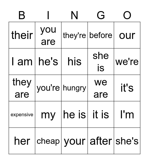 To be verb and Unit 2 Bingo Card