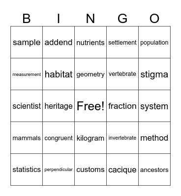 Wordingo#4 Bingo Card