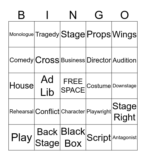 THEATER BINGO Card
