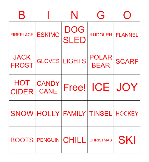 WINTER BINGO Card