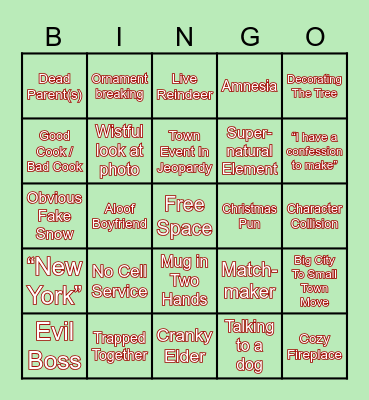 Bad Christmas Movie Bingo Card