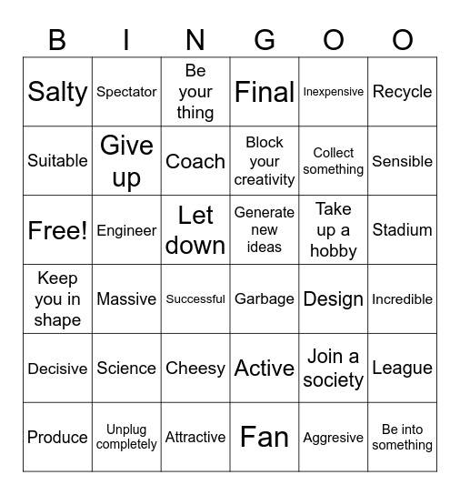 WORDLIST U6,7,8 Bingo Card
