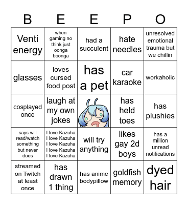 are you beepo Bingo Card