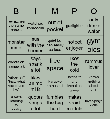 are you impo Bingo Card