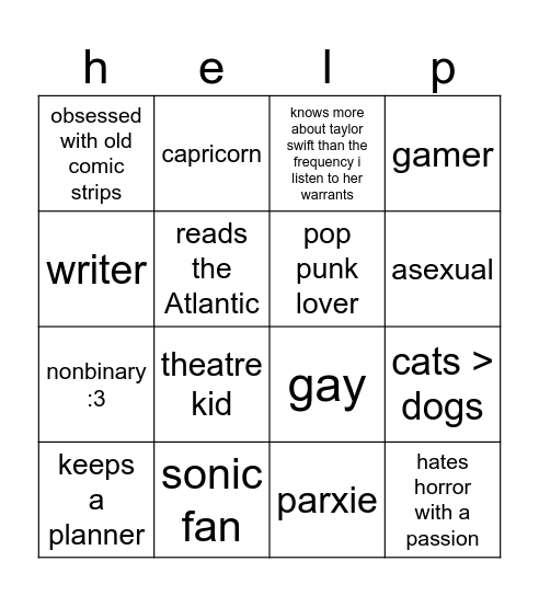 charlie Bingo Card