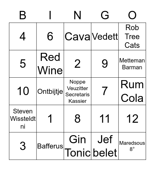 POUTREL 2 SUPER Bingo Card