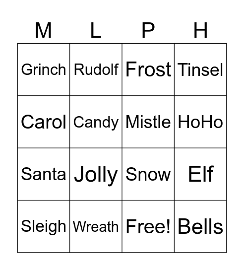 Jolly Bingo Card