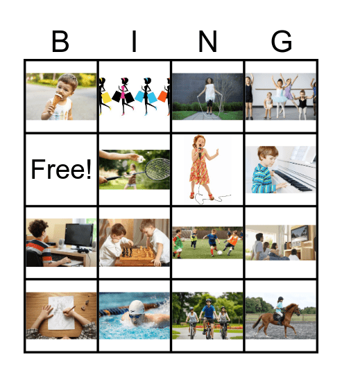 I like ................./ I don't like ........ Bingo Card