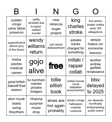 2024 BINGO!!!!! Bingo Card
