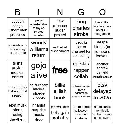 2024 BINGO!!!!! Bingo Card