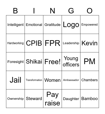 PS Non-Townhall Bingo Card