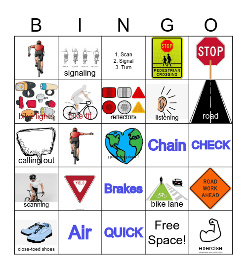 Bike Safety Bingo! Bingo Card
