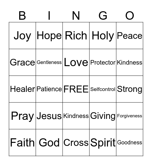 JESUS Bingo Card