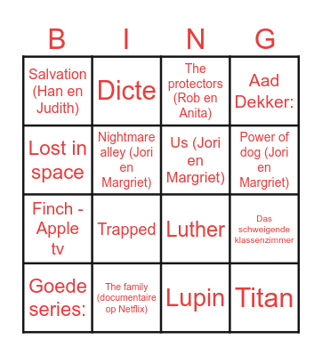 Sinterklaas Bingo Card