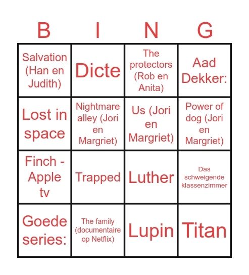 Sinterklaas Bingo Card