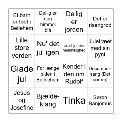 Julesang Bingo Card