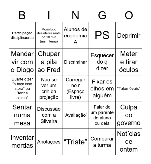 Lurdes Bingo Card