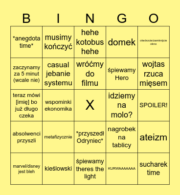 DKF Bingo Card