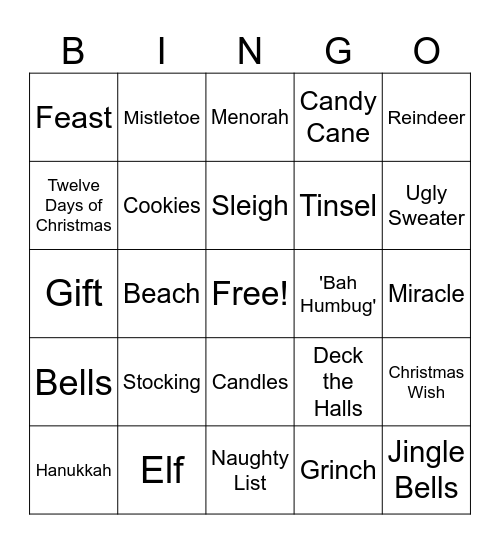 HOLIDAY BINGO Card