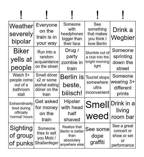 Beerlin Bingo Card