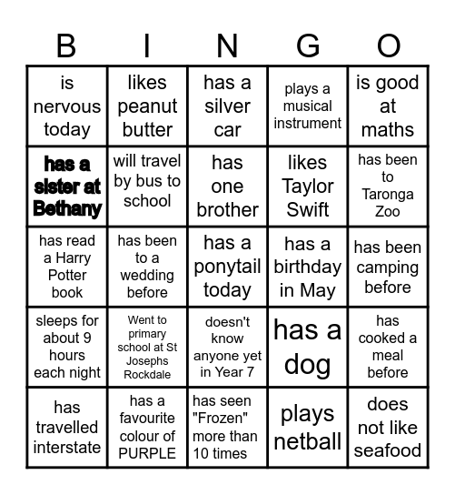 Find someone who: Bingo Card