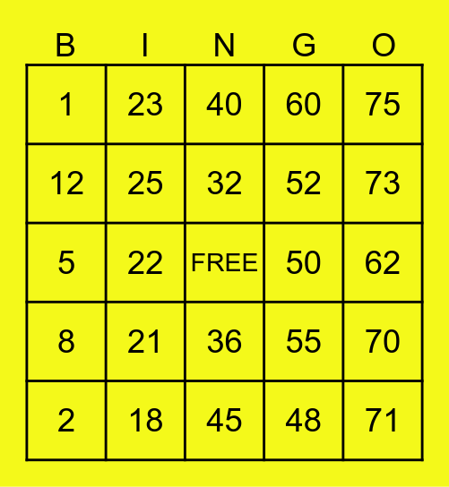 CORPUZ, JOYCE ANN M. Bingo Card