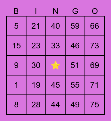 MERCADO, JASMIN AMOR A. Bingo Card