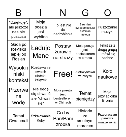 Mucha Bingo Card