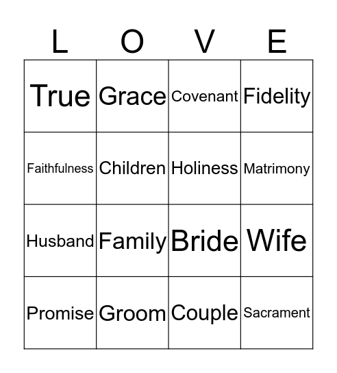 Matrimony - BINGO Card