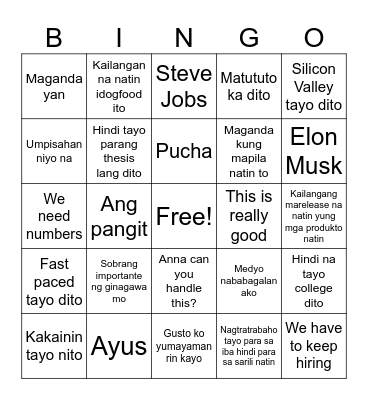 memay bingo Card