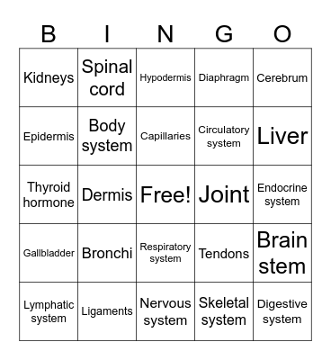 Moving & Exchanging Substances Bingo Card