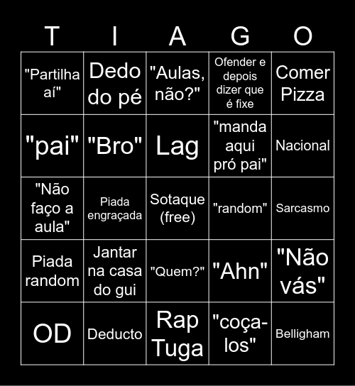 Tiago Bingo Card