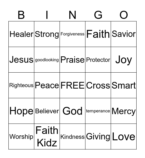 JESUS Bingo Card