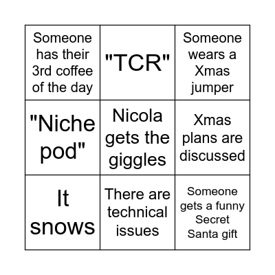 P.I. Planning Day 2 Bingo Card
