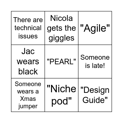 P.I. Planning Day 2 Bingo Card