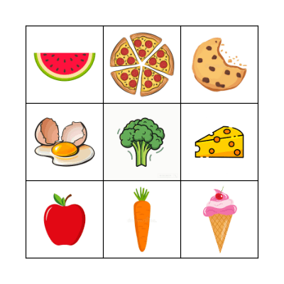 Food Bingo Card