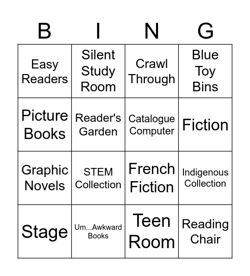 Library Bingo Card