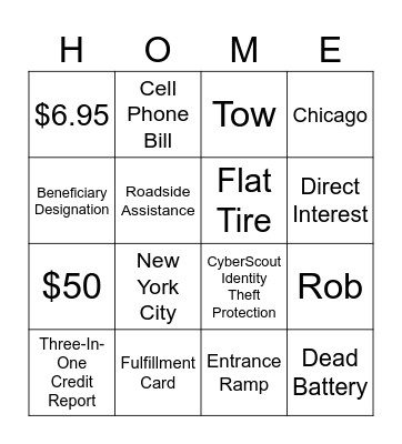 Benefits Checking Bingo! Bingo Card