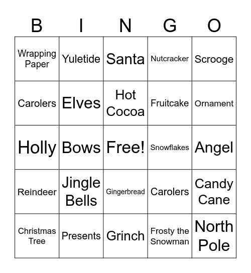 Holiday Bingo Card