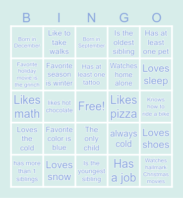 People Bingo Card