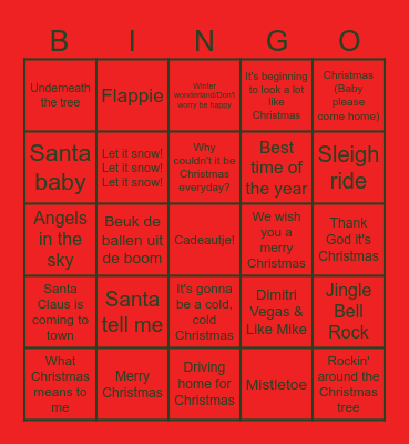 Startblok Kerst Bingo Card